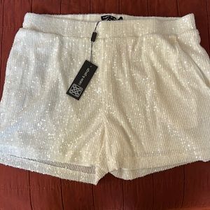 White sequin shorts. Cable and Gauge. Super cute